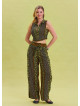 Green Harem Trousers with Elastic Waist Belt Detail 4573